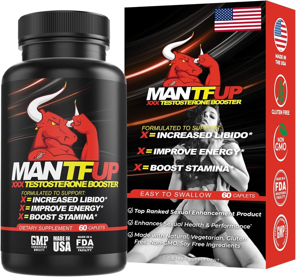 MANTFUP Vitality, Erkekler için gelişmiştir | Hızlı Giriş testosteron ATM & Daily Supplement'i Erkek Sağlığı & Libido | Potenciadores de Invisiblea | ABD'de Yapılacaklar (1 Ay Supply, 60 Caplets)