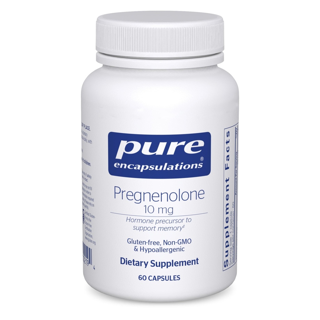 Pure Encapsulations Pregnenolone 10 mg - Support Memory & Hormon Balance* - Hormon Precursor - Gluten Free & Non-GMO - 60 Capsules