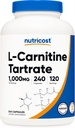 Nutricost L-Carnitine Tartrate 1.000 mg, 240 Capsules - 500 mg Per Capsule, 120 Hizmet