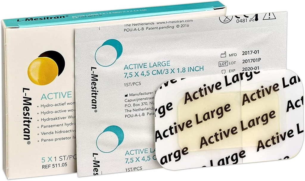 L-Mesitran Medical Grade Honey Bandages (5 Adet 1 Pack) -% 30 Honey - Yaralar şifalı Sular Tedavi Edilmedi - Küçük Cuts, Abrasions, Burns