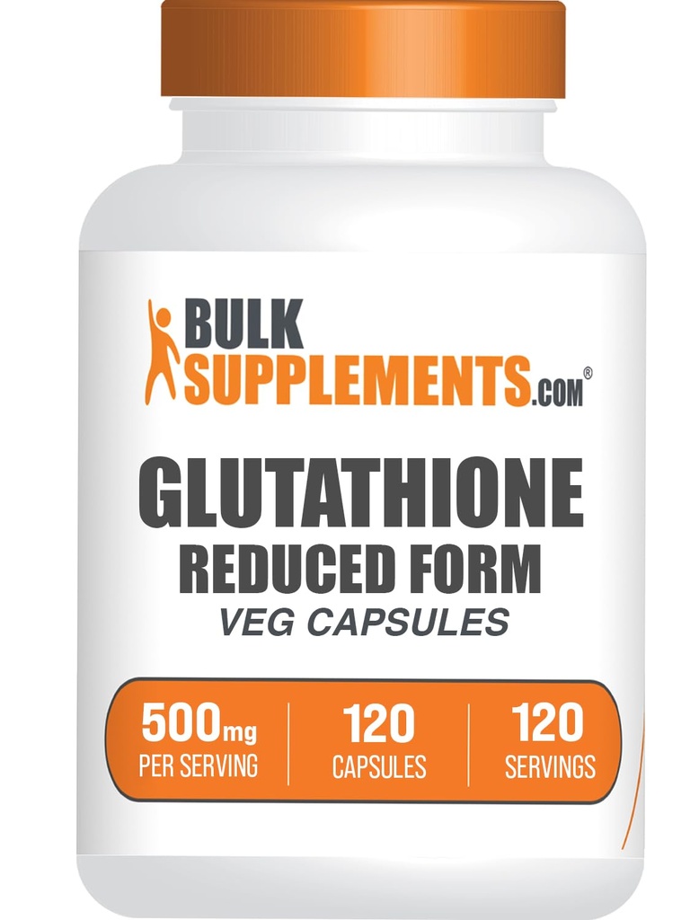 BulkSupplements.com Glutathione Reduced Capsules - Glutathione Supplement - Gluten Free, 1 Capsule Per Service, 120 Capsules (Pack of 1)