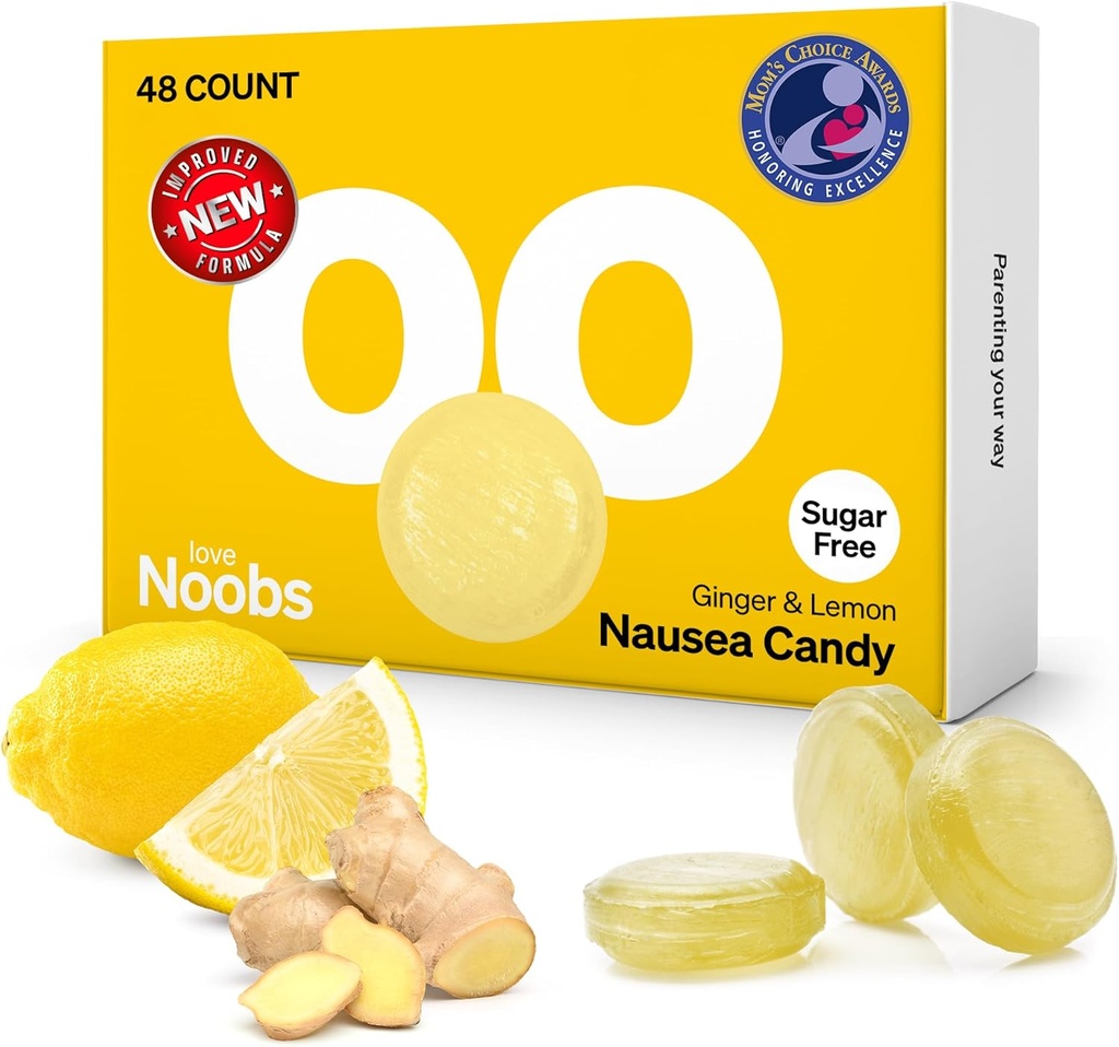 Lemon Ginger Candy, LoveNoobsTM, Anti Nausea Hamile, Ginger Chews, Candy for Morning Hastaness, Lemon Drops for Motion Hastaness, Sugar-Free, B6