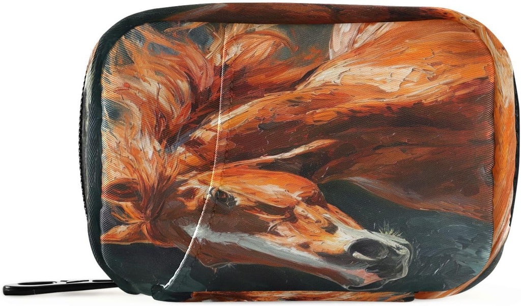 Horse Pill Organizer Case Portable Weekly Daily Pill Case Bag Organizer with Zipper for Supplements Medicine Travel Family Business