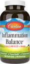 Carlson - Inflammation Balance, Balanced Omega-3 & Omega-6 Oran, D3, Norveç, Wild-Caught Fish Oil Supplement with Fatty Acids, Sustainably Sourced Fish Oil Capsules, 180 Softgels