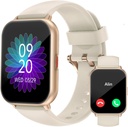 RUIMEN Smart Watches for Women Men (Answer/Make Calls, 2 Bands Dahil), 1.8" iOS / Android Phones, Fitness Tracker Heart Rate/Sleep Monitor Digital Watch Sus Milky Beyaz Beyaz Beyaz