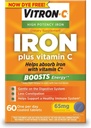 Vitron-C Iron Supplement Plus Vitamin C Kapak Tabletleri 60 ct (5 Pack)