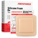 FRESINIDER Silikon Köpük Yapıştırıcı Sınırı ile Giyiyor - Yara Giyiyor - Silikon Köpük Pad - 10 Paket - 4 x 4 Inches Büyük Su Bantları - Self Yapıştırıcı Yara Bakımı ve Elbiseleri
