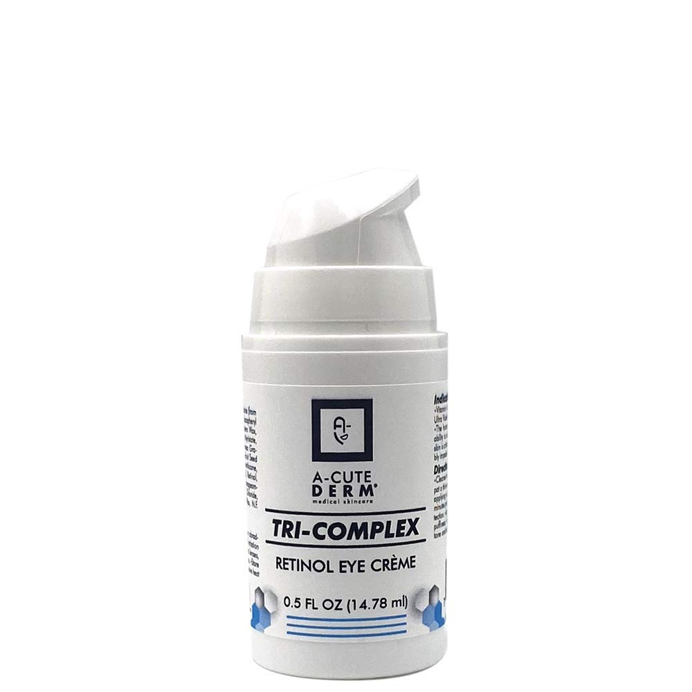 A-Cute Derm Tri-Complex Retinol Eye Crème - Hydrating Eye Cream with Retinol, Vitamin C & E - Güzel Hatların Görünümünü Açıklamaya Yardımcı olur - 0.5 oz