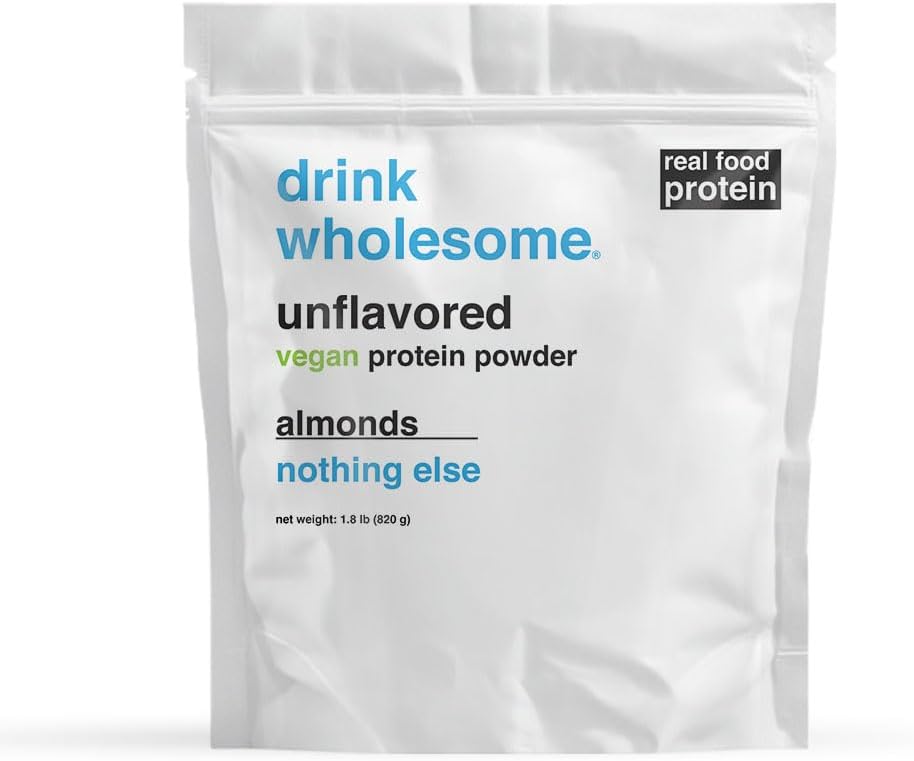 Allsome Vegan Unflavored Almond Protein Toz | Hassas Stomachs | Katkı & Süt Free | Yapay Tatlıcılar | No Bloating, Farts or Gas | No Constipation or Diarrhea