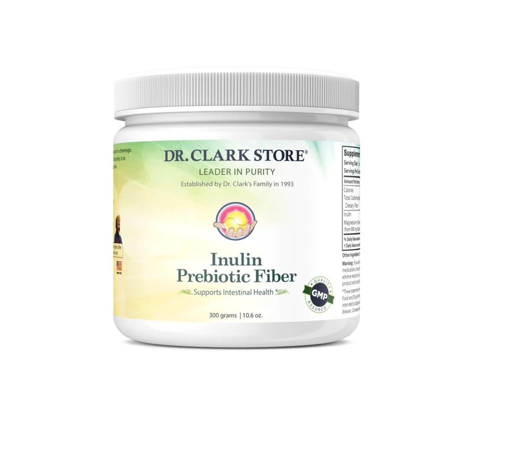 Dr. Clark Inulin Toz (FOS) – Gut Health, 300g için Deneysel Fiber – Digestive Health & Regularity