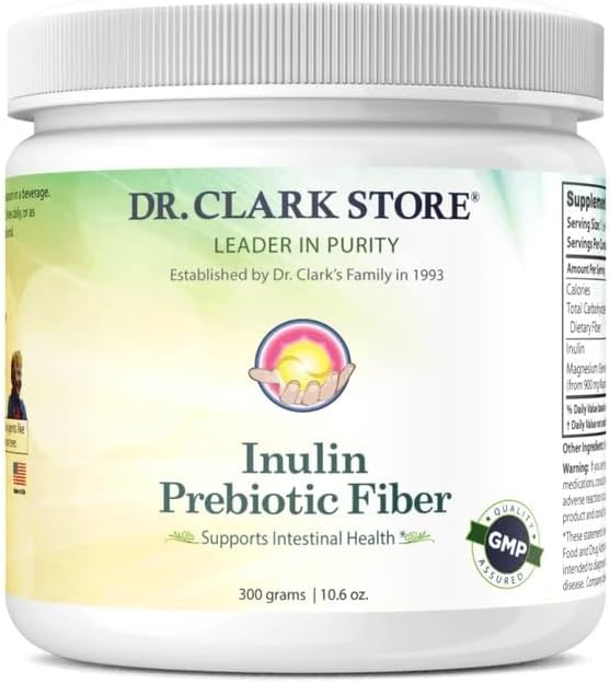 Dr. Clark Inulin Toz (FOS) – Gut Health, 300g için Deneysel Fiber – Digestive Health & Regularity