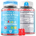 Phosphatidylserine Supplement 100 mg, Çocuklar için Oda Gummies + Vitamin C & D3 400IU, Sugar Free Kids Brain Gummies Dikkat & Concentration, Chewable, Vegan, Gluten Free, Non-GMO 60Cts