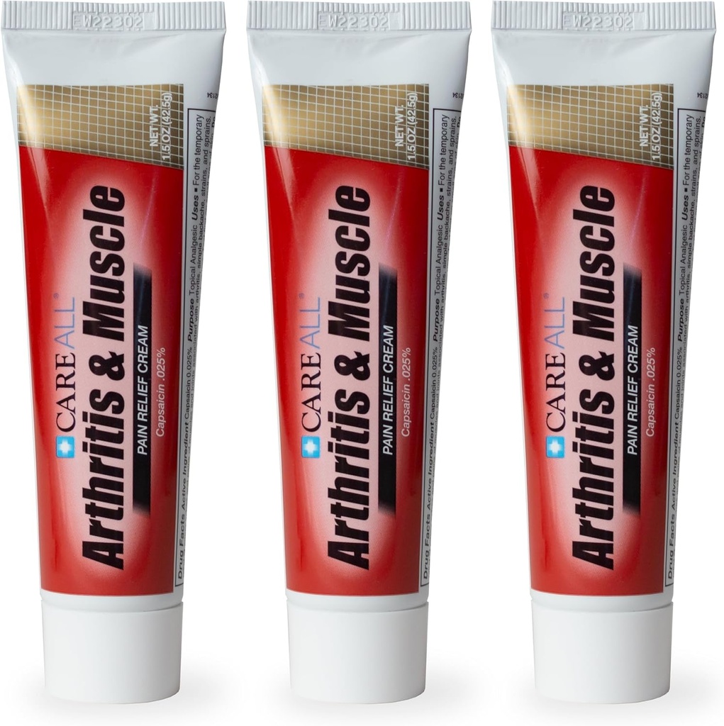 Tüm Capsaicin Arthritis, Kas ve Ortak Krem 1.5 oz. (3 Pack), Backache, Sprates, Strains, Arthritis'den gelen Minor Aches ve Pains'in Yardımı. Fragrance Free