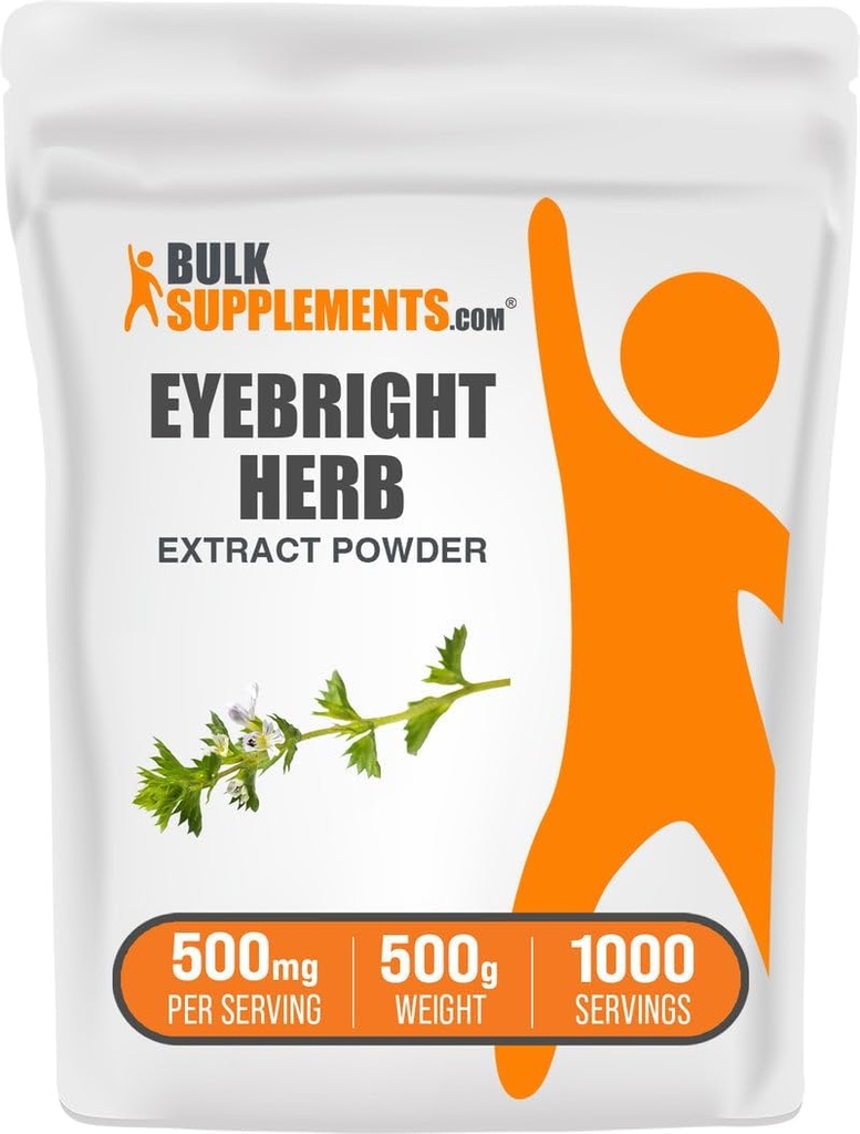 BulkSupplements.com Eyebright Extract Toz - Eyebright Ekstraksiyon - Herbal Supplement, Gluten Free - 500 mg per Service, 500g (1.1 lbs) (Pack of 1)
