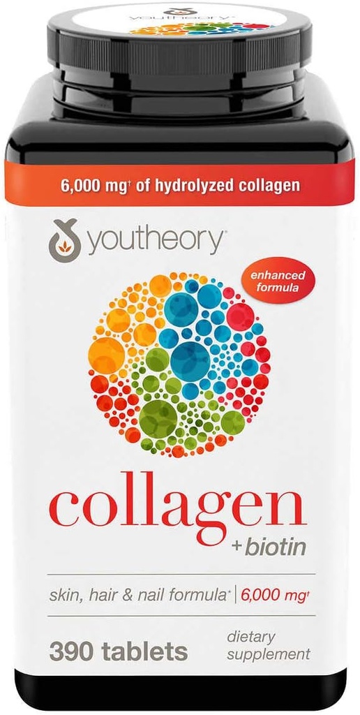 Youtheory Collagen Plus Biotin, 390 Tablets (3 Pack)