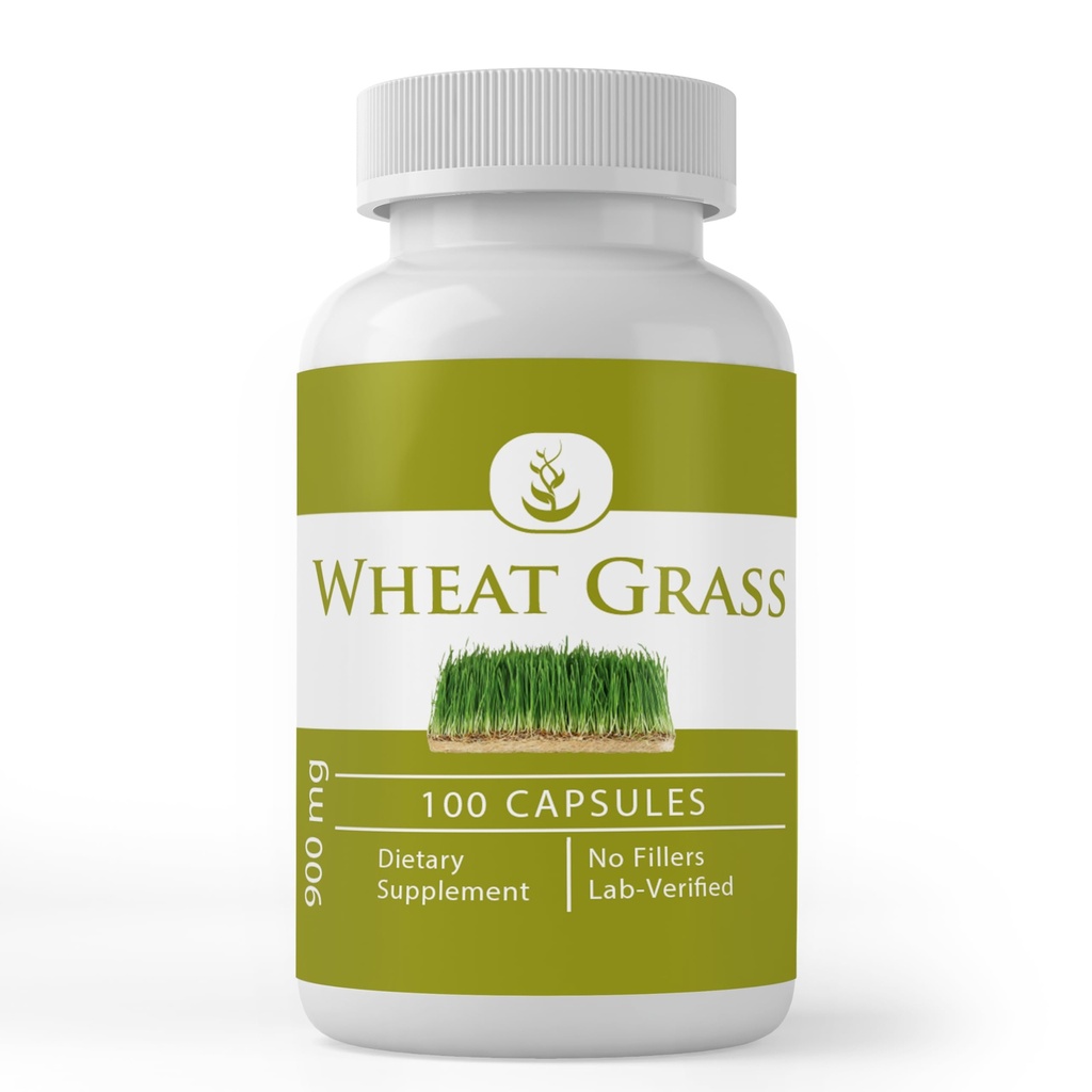Pure Original Materialss Wheat Grass, (100 Capsules) Her zaman Pure, Nomixs Or Fillers, Lab TY