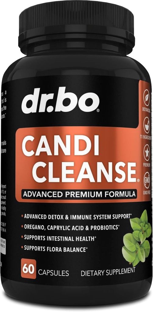 Candi Cleanse Support Supplement Pills - Kadınlar ve Erkekler için Anti Overgrowth Supplements - Ekstra Güçlü Denge Kontrolü Probiyotik Kompleksi - Doğal Oral Herbal Oregano & Caprylic Acid Capsules