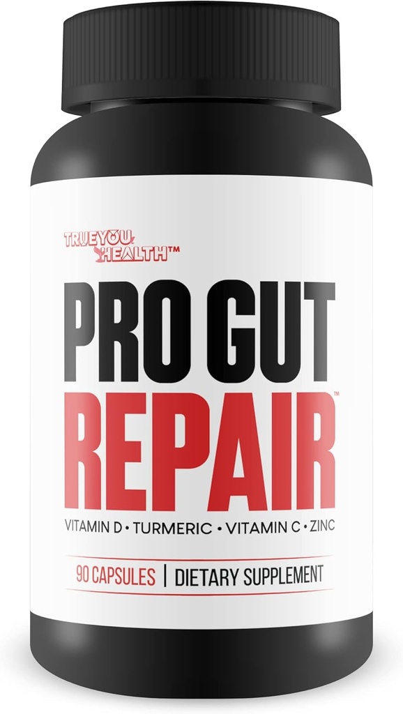 Pro Gut Repair - Επιδιόρθωση με γλουτένη - High Fiber Natural Formula w/Vitamin C & Vitamin D - Turmeric - Υποστήριξη επισκευής με γλουτένη ψευδάργυρου - Προώθηση Digestive Health