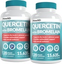 28-in-1 Quercetin with Bromelain Supplement - Quercetin 500 mg Capsules for Daily Immune Defense Support - Quercetin with Vitamin C and Çinko for Yetişkinler Enriched with Vitamin D (120 ct, Pack of 2)