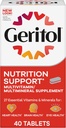 Geritol, Multivitamin Supplement, Contains B-Vitamins, Antioksis, Vitaminler C, E & D ve Iron, 26 Temel Vitaminler ve Mineraller, Gluten-Free, Non-GMO, No Yapay Sweeteners, 40 Tabletler