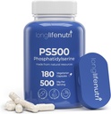 Phosphatidylserine Pure 500 mg - 180 Vejetaryen Pills, 3-Month Supply, Supplement forBoosting Memory, Focus & Cognitive Function, Made in USA, Lab Tested, Soy Free, Non GMO