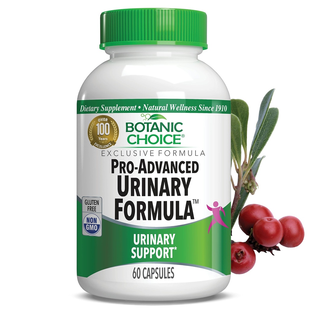Botanic Choice Pro-Advanced Urinary Formula-Blend for Urinary Tract Health Support - Magnezyum Cranberry Uva Ursi Damiana - 60 Capsules