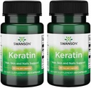 Swanson Keratin (Bin Wool) - Doğal Supplement Sağlıklı Ortaklar, Saçlar, Skin & Nails - Sağlıklı Bağımlı Dokulara Yardım - (60 Capsules, 50mg Her) (2 Pack)