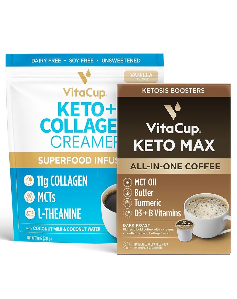 VitaCup Keto Max Pods καφέ 18ct & Κρέμα Keto 10oz