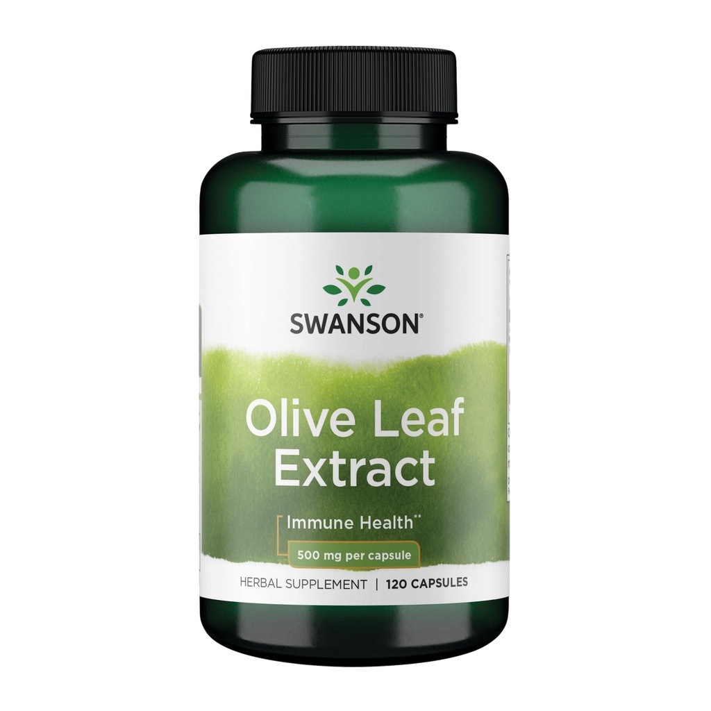 Swanson Olive Leaf Extract Capsules with %20 Ol Europein - Immune Support, Cardiovascular System Health, and Supports Health Blood Pressure - (120 Capsules, 500 mg Her)