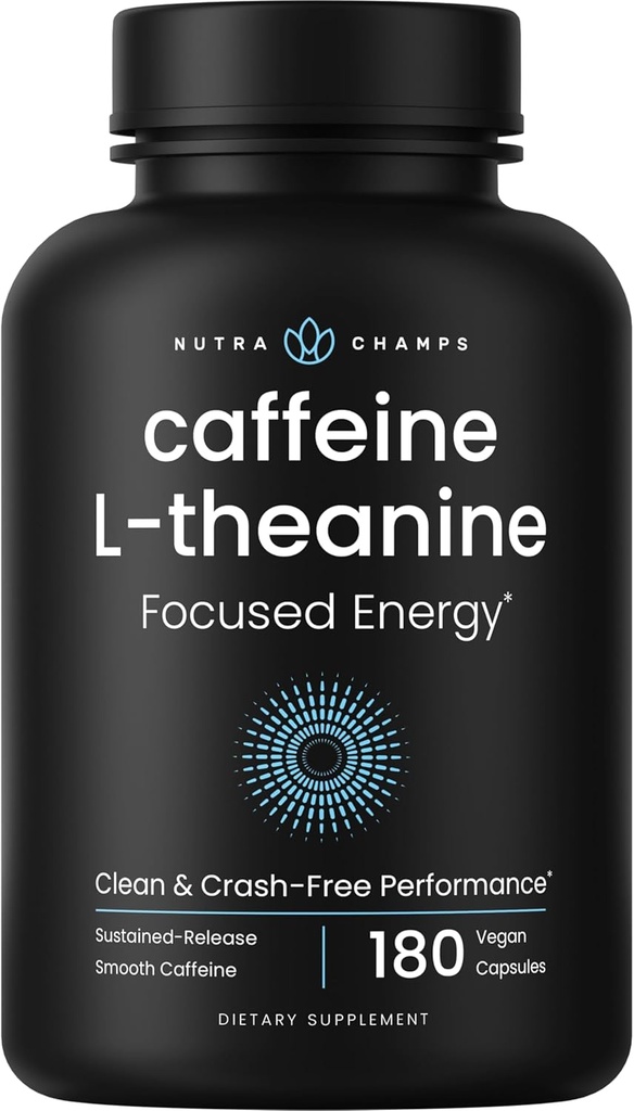 L-Theanine for Focused Energy, Smooth & Clean Energy Supplement for Focus & Performance, No Crash, No Jitters, 60 Vegan Enerji Pills