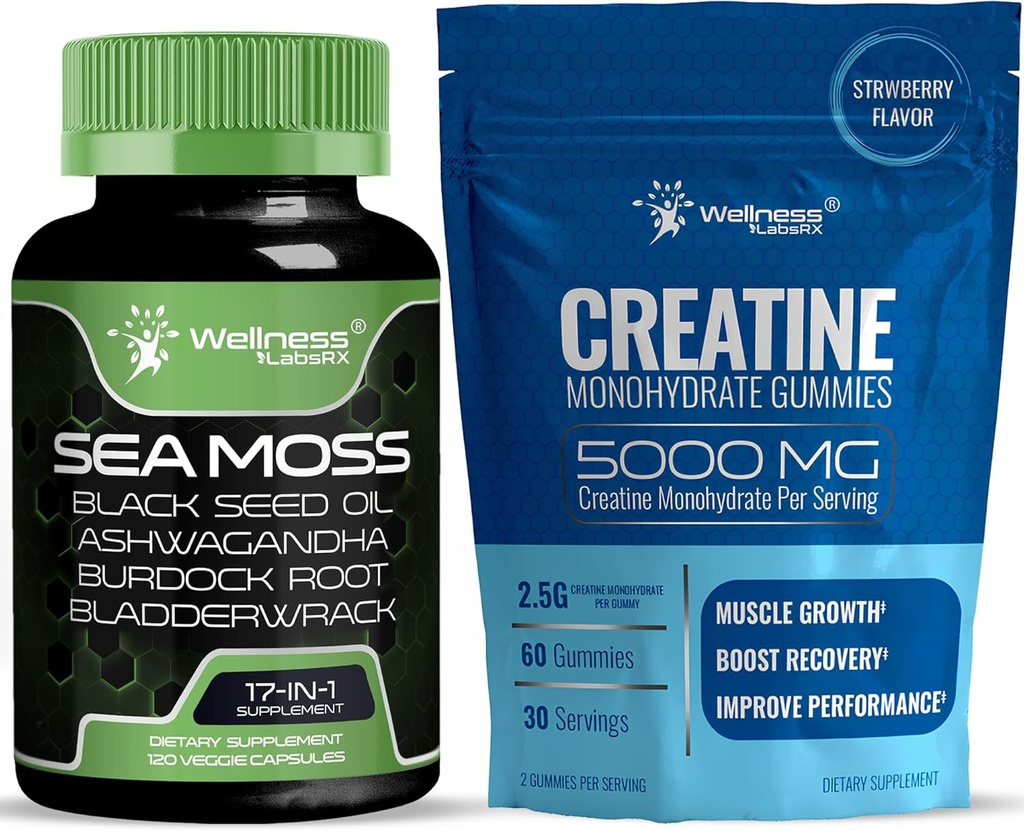 WELLNESS LABSRX İrlandalı Deniz Moss Capsules - Kreta Gummies 5000 mg