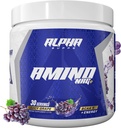 Alpha Supps Amino NRG+ BCAA Amino Energy Recovery Powder - Hydration Blend with Electrolytes - Focus Blend for Optimal Performance Support in Men & Women (30 Services, Juicy Grape)