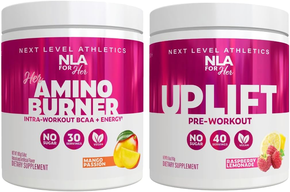 NLA for Her Pre/Intra Workout Stack (Includes Her ThermogenicEnergy Mango Passion ve Uplift Pre Workout Raspberry Lemonade)