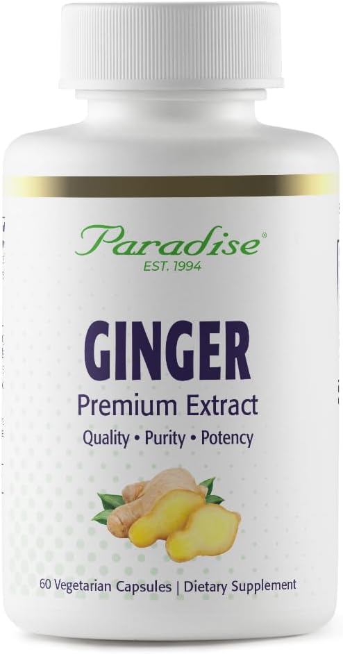 Cennet Herbs Premium Ginger Digestive Health, Super Potent, Ultra Pure, Vegan, Non-GMO, Gluten Free, 60 Vegetarian Capsules