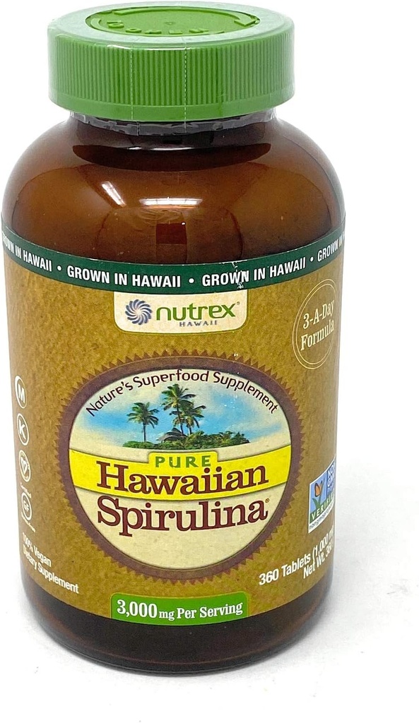 Nutrex Hawaii Safan Spirulina 3000 mg Oda başına -360 Tabletler