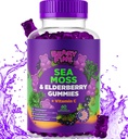 Sea Moss Gummies & Elderberry - C + çinko - Ekstra Kuvvet Immune & Thyroid Support ATM Gummy Bears for Kids & Yetişkinler - 60 Seamoss Gummies - ABD'de Made in the USA