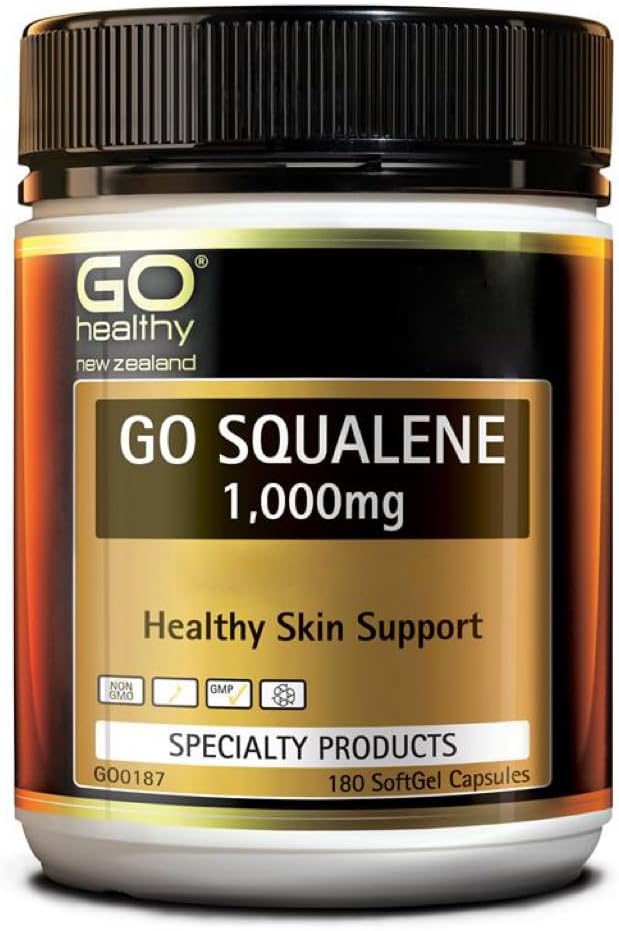 Sağlıklı Go Squalene Skin Support, antioksidan Koruma, Cholesterol Seviye Desteği 1000 mg 180 Softgel Caps