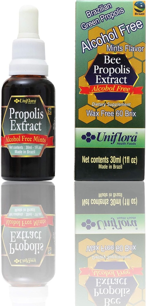Uniflora Brezilyalı Yeşil Arı Propolis – 60 Brix – Alkol Özgür Sıvı Ekstraksiyon – Mint Flavor – 30 ml