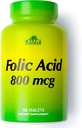 ALFA VITAMINS Φολικό οξύ 800 mcg Προγεννητικό συμπλήρωμα, υποστηρίζει καρδιοαγγειακή υγεία, το σώμα και τις λειτουργίες του εγκεφάλου, Κόκκινος σχηματισμός κυττάρων αίματος & υγιής ανάπτυξη του εμβρύου, συμπλήρωμα διατροφής, 100 δισκία
