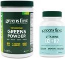 Greens First - Mint - 30 Hizmet - Greens Toz Superfood, 49 Superfoods, 15+ Organik Meyve & Sebzeler, Süt Free, Vegan & Non-GMO - 9.86 oz ve D3+K2 Vitaminleri, 60 Sebze Kapsülleri