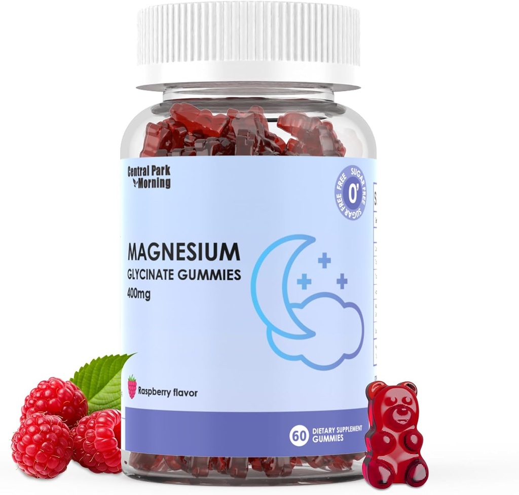 Magnezyum Glycinate Gummies 400 mg,Adult Sugar Free Magnezyum Glycinate Supplement,Muscle, Bone Support - 60 Organik Gummies