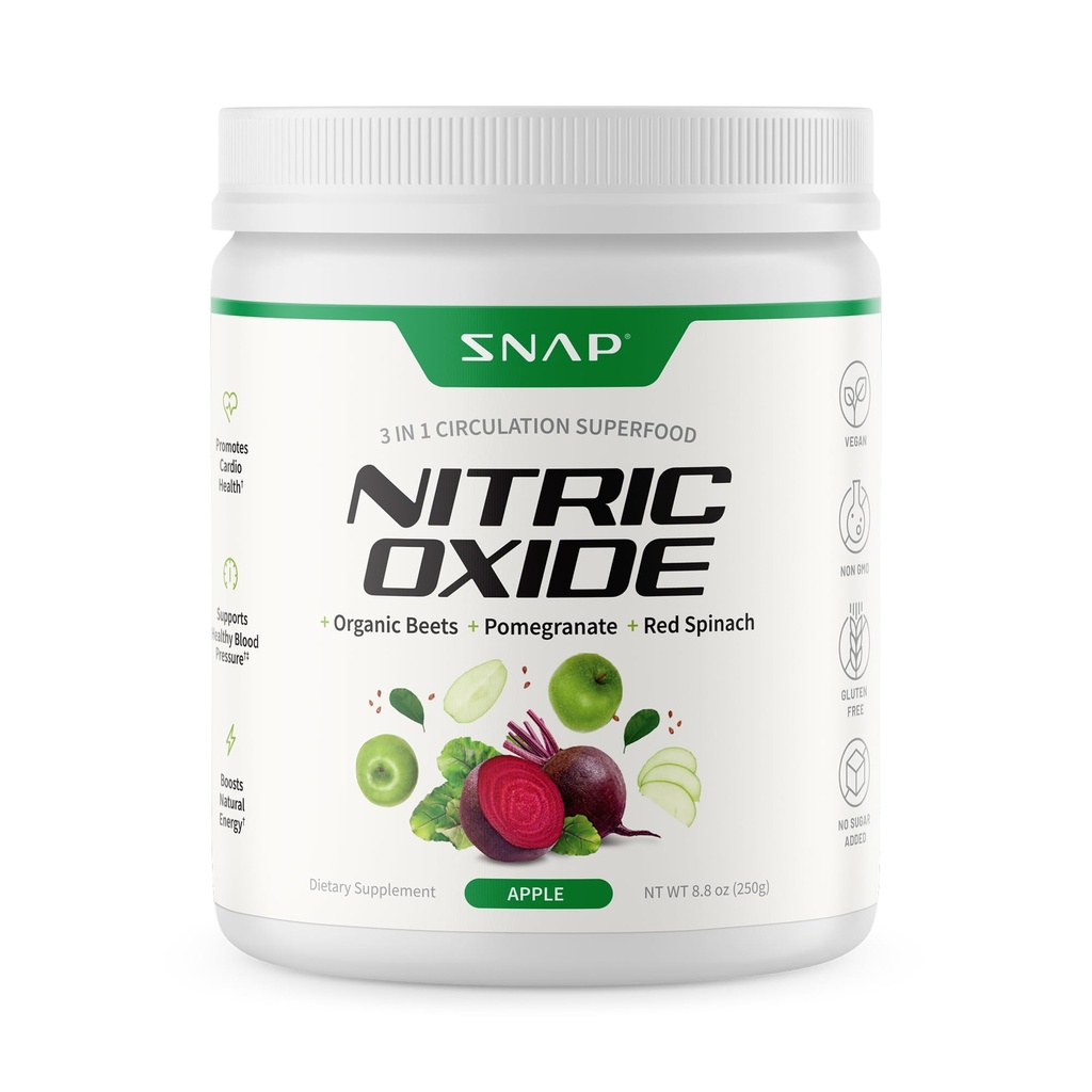 Snap Supplements Organik Arıt Kök Nitrik Membran Tozu - Enerji ve Sağlıklı Circulation, 8.8 oz (30 Hizmet, 1 Ay Supply), Apple