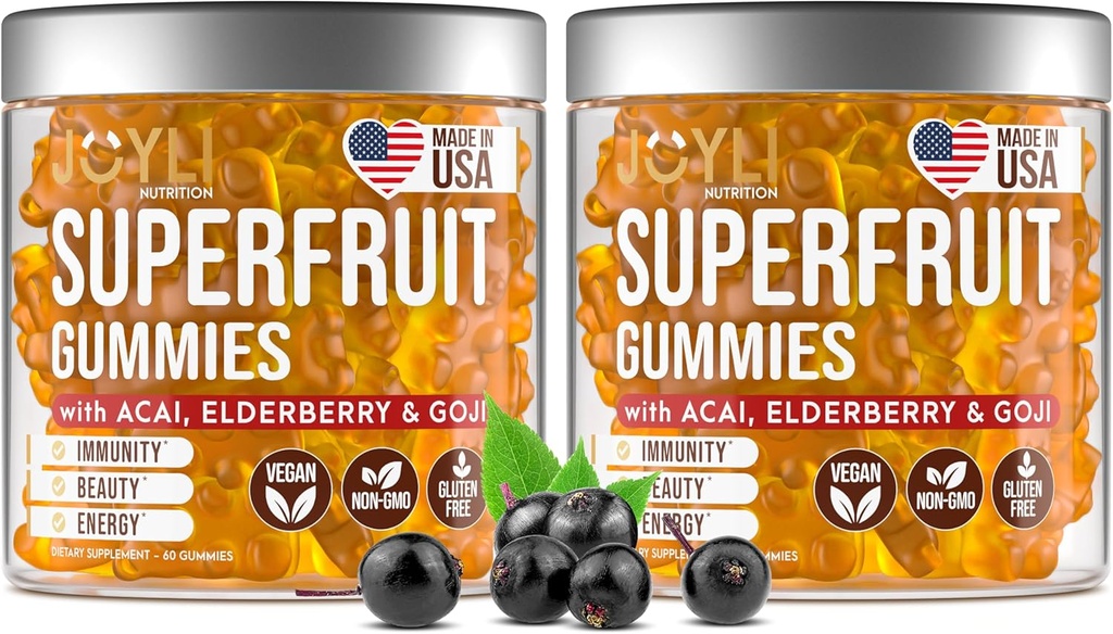 2 Pack - Çokvitamin Meyveleri Gummies Vitaminleri A, C, D & E for Yetişkinler ve Çocuklar için - Kadın ve Erkekler için fahişe, Yaşlılar - Destekler Immunity, Digestion &Energy - 60 Chewable Veggie Gummies
