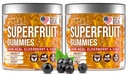 2 Pack - Πολυβιταμίνη Φρούτων Gummies Βιταμίνες A, C, D & E για ενήλικες και παιδιά - Superfruit Gummy για γυναίκες & άνδρες με Goji, Elderberry - Υποστηρίζει Ανοσία, Digestion & Energy - 60 μασώμενα Veggie Gummies