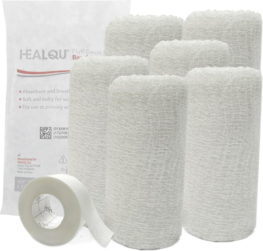 Kerlix Gauze Bandage Rolls - 4 1/2 x 4.1 Yds, 6 Ply - 6 Tek Sterile Pocuhes- Ekstra Absorbency - Latex Free, Hospital Grade Cotton Fluff Bandage & First Aid Style - için