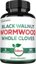 Satoomi 5 1 Wormwood Capsules Supplement - Black Walnut Cloves Turmeric ve Berberine HCl - 90 Capsules - Immune System & Digestion Health