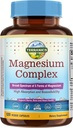 Terranics 5-in-1 Magnezyum Kompleksi 500 mg - 5 Forms High Abxia Glycinate Citrate Malate Aspartate Gluconate for Sleep Heart Health - Non-GMO 120 Vegan Capsules