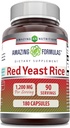 Amazing Formulas Red Yeast Rice 1200 mg Per Service Capsules Supplement | Non-GMO | Gluten Free | Made in USA (180 Count)