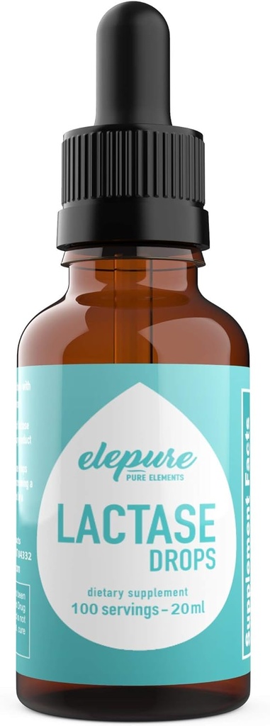 100 Servings- Lactase Drops Lactose Intolerance Enzyme - 20 Milliliters