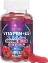 D3 Vitamin Gummy 5000 IU (125 mcg) Erkekler ve Kadınlar için Diyetsel Vitaminler D - Kemik, Dişler, Kas ve Immune Health Support, High Potency VIT D3 Nature's Non-GMO & Gluten Free - 60 Gummies